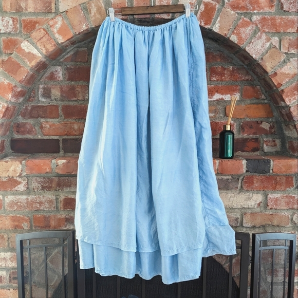 Metta Melbourne - Amy Long Double Layer Skirt - Silk in Ice Blue. NWOT - Picture 4 of 11